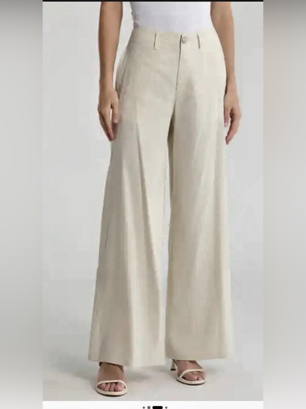 Max Studio Wide Leg Pants in Cream Size Small
